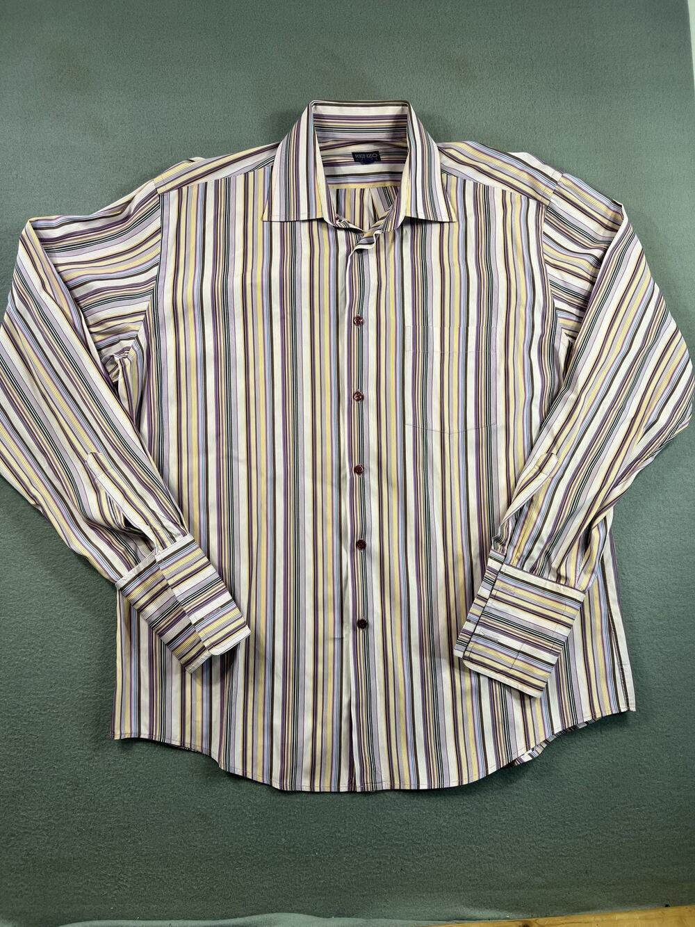 Kenzo Homme Multicolor Striped Long Sleeve Button-Up Shirt Size 43/17 Pre-Owned